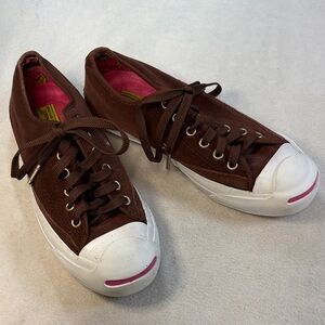 Converse Women's Brown Canvas Low-Top Sneakers with White Rubber Toe